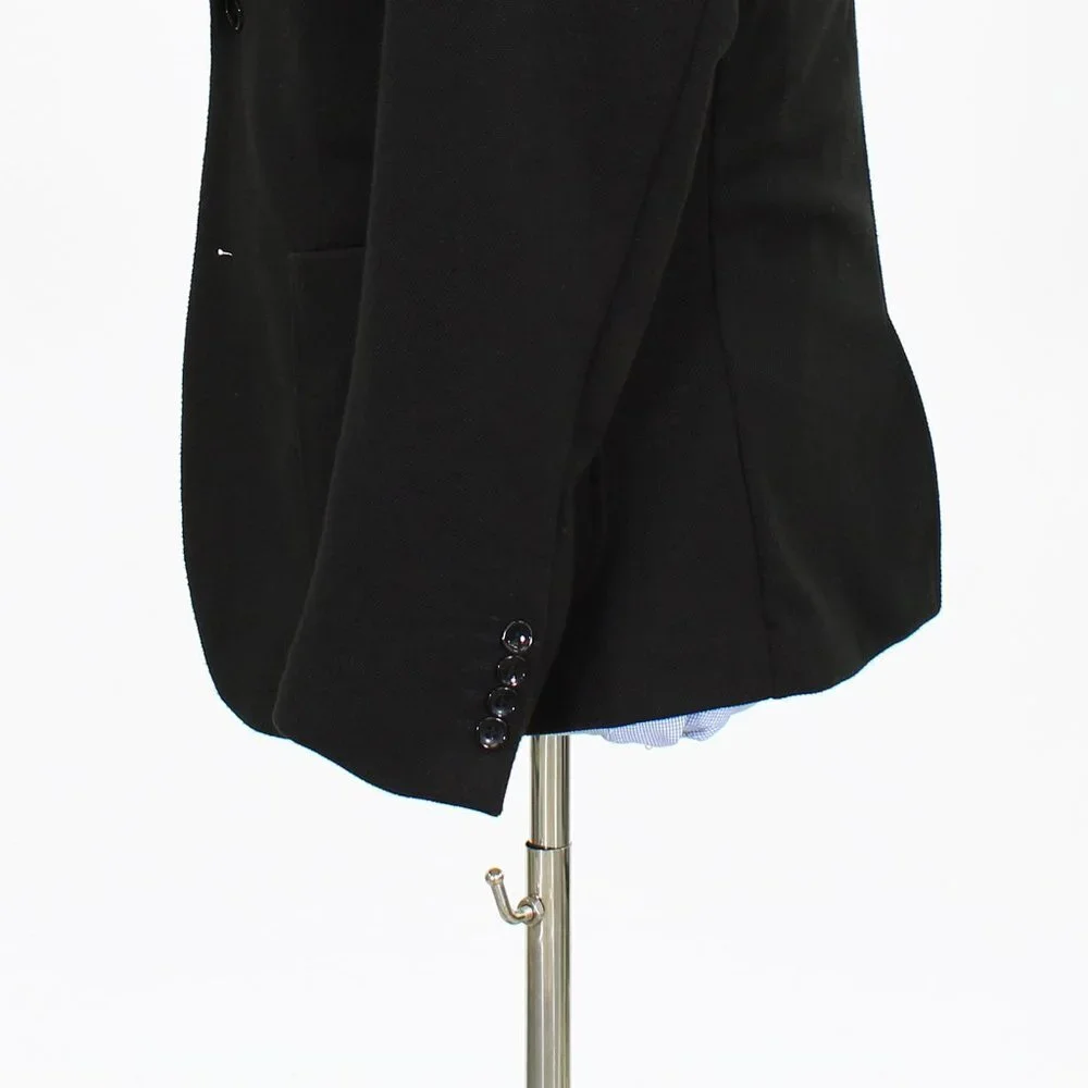 Paul Jones 40R Black Solid 2-Button Sport Coat Blazer Jacket V532